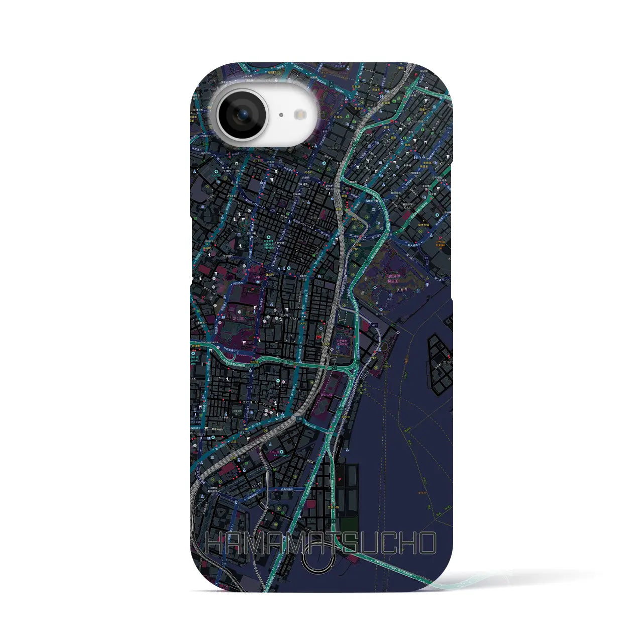 【浜松町(東京都)】地図柄iPhoneケース(バックカバータイプ)