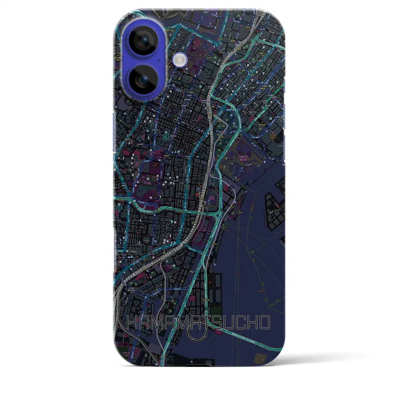 【浜松町(東京都)】地図柄iPhoneケース(バックカバータイプ)