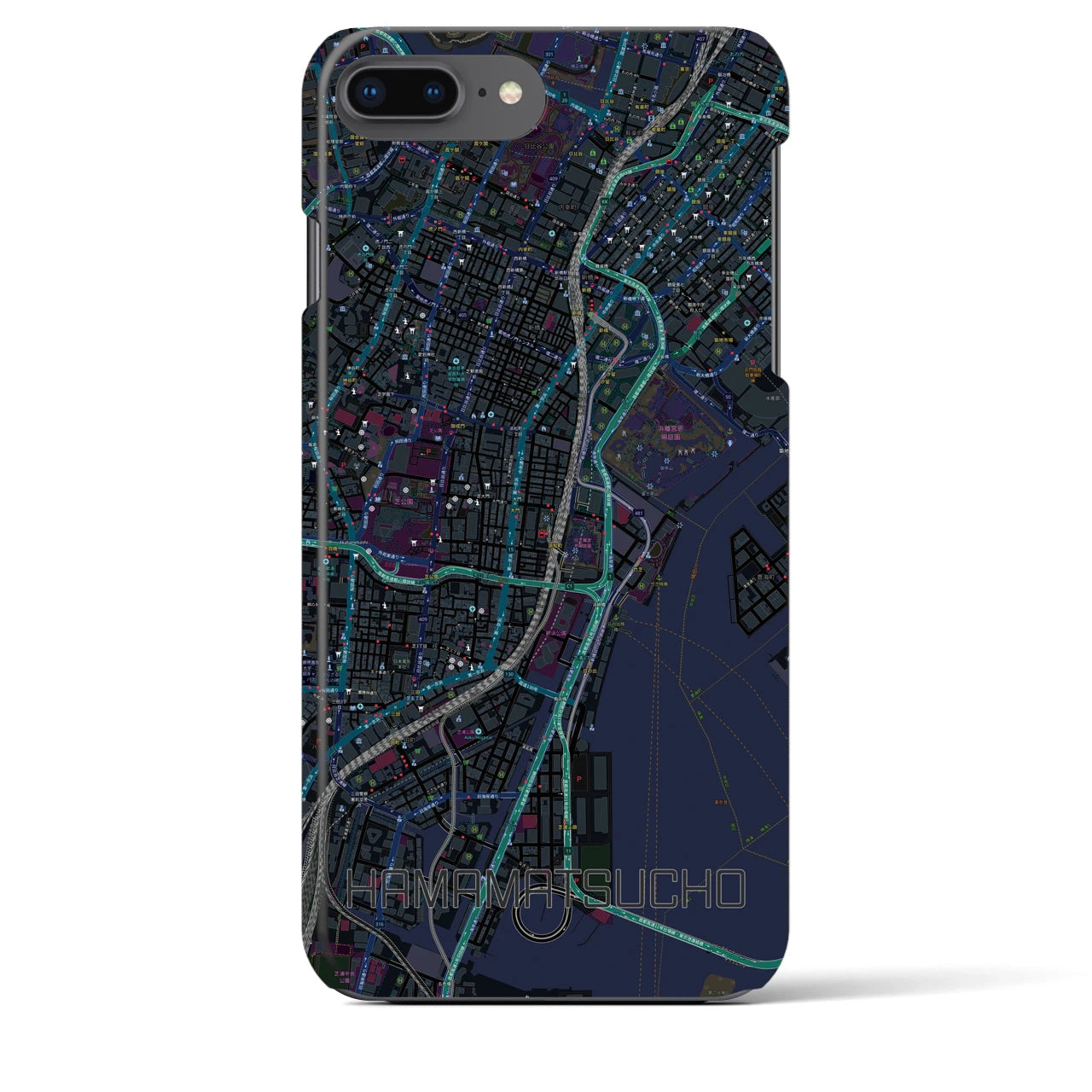 【浜松町(東京都)】地図柄iPhoneケース(バックカバータイプ)