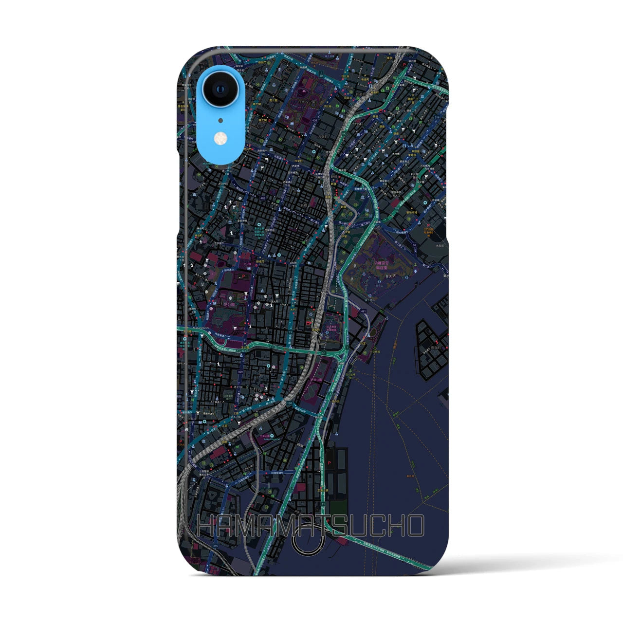 【浜松町(東京都)】地図柄iPhoneケース(バックカバータイプ)