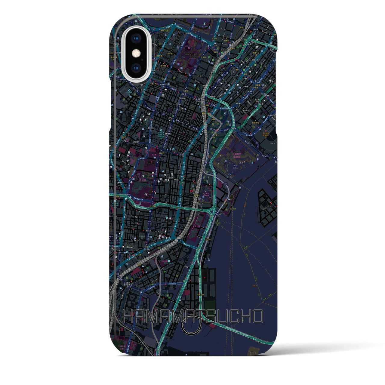 【浜松町(東京都)】地図柄iPhoneケース(バックカバータイプ)