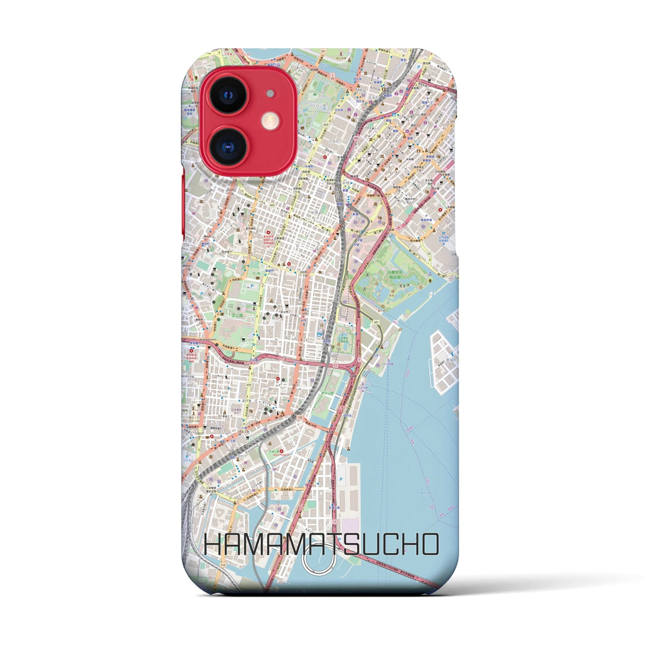 【浜松町(東京都)】地図柄iPhoneケース(バックカバータイプ)