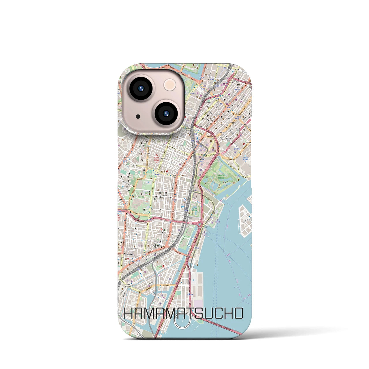 【浜松町(東京都)】地図柄iPhoneケース(バックカバータイプ)