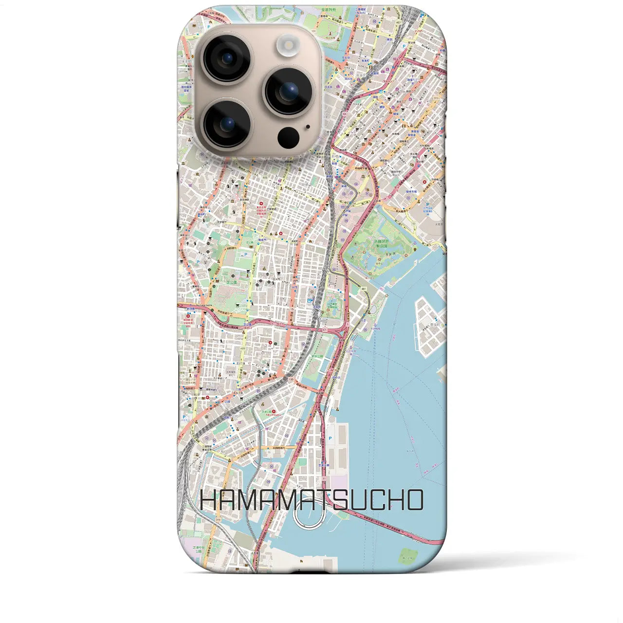 【浜松町(東京都)】地図柄iPhoneケース(バックカバータイプ)
