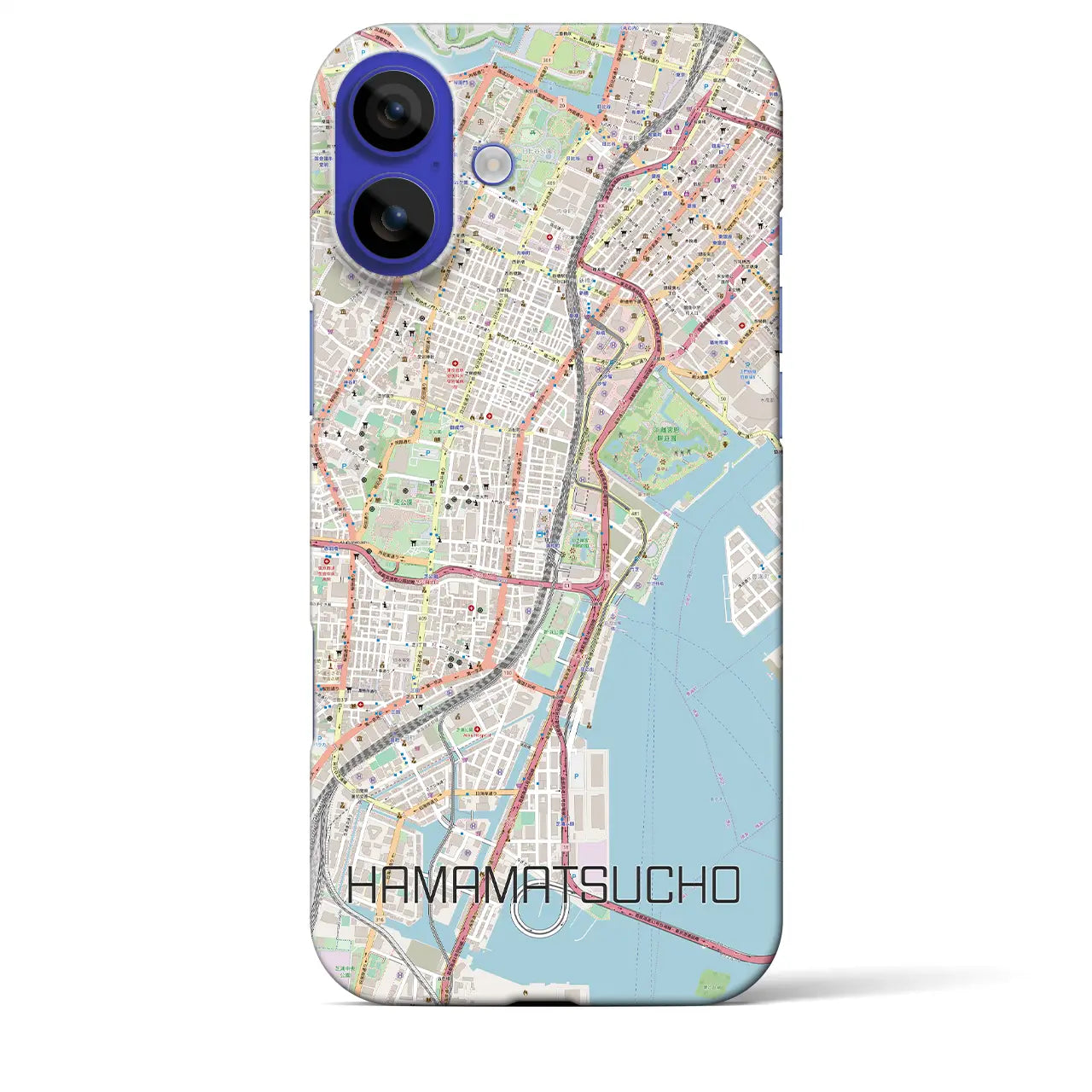 【浜松町(東京都)】地図柄iPhoneケース(バックカバータイプ)