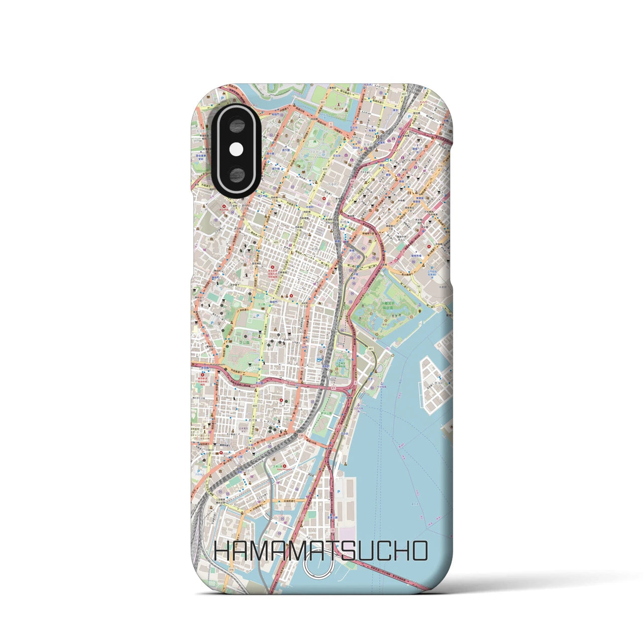 【浜松町(東京都)】地図柄iPhoneケース(バックカバータイプ)