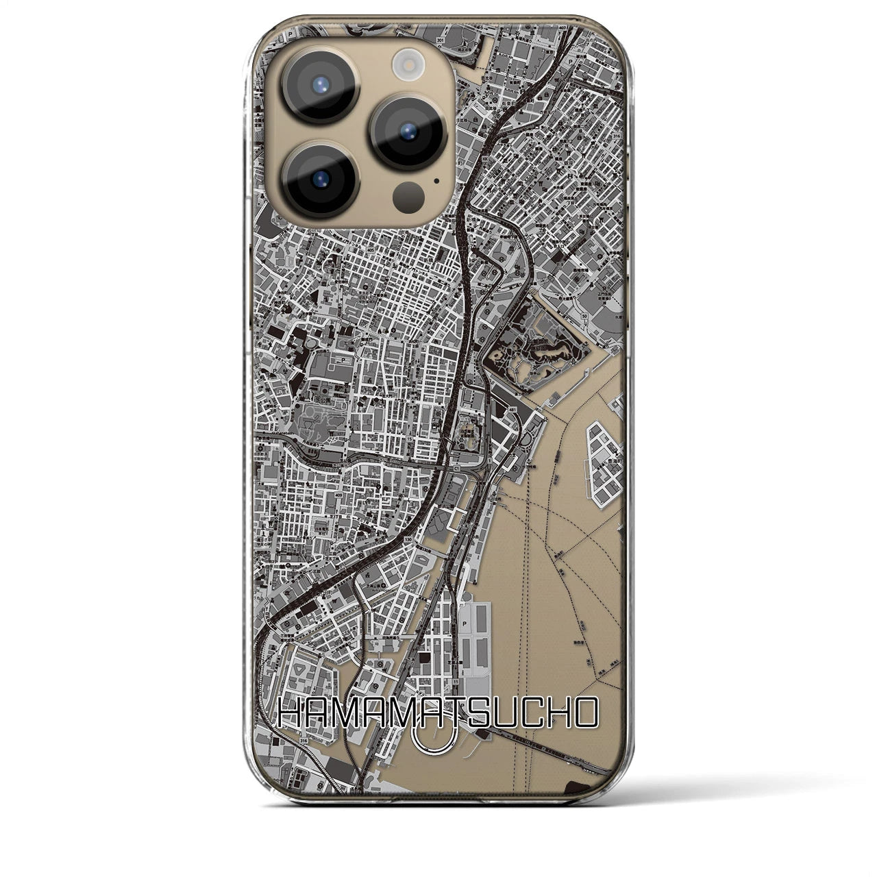 【浜松町(東京都)】地図柄iPhoneケース(クリアタイプ)