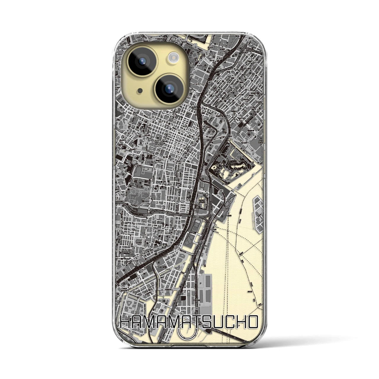 【浜松町(東京都)】地図柄iPhoneケース(クリアタイプ)