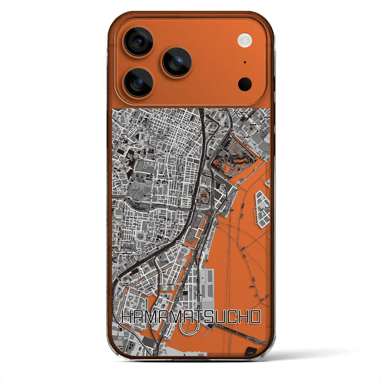 【浜松町(東京都)】地図柄iPhoneケース(クリアタイプ)モノトーン・iPhone 17 Pro Max 用