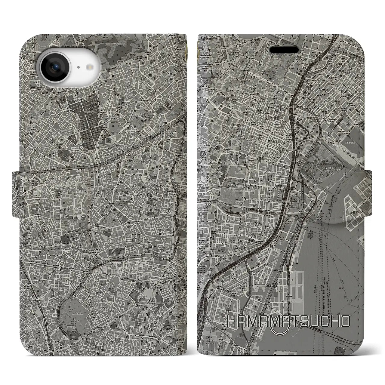 【浜松町(東京都)】地図柄iPhoneケース(手帳タイプ)