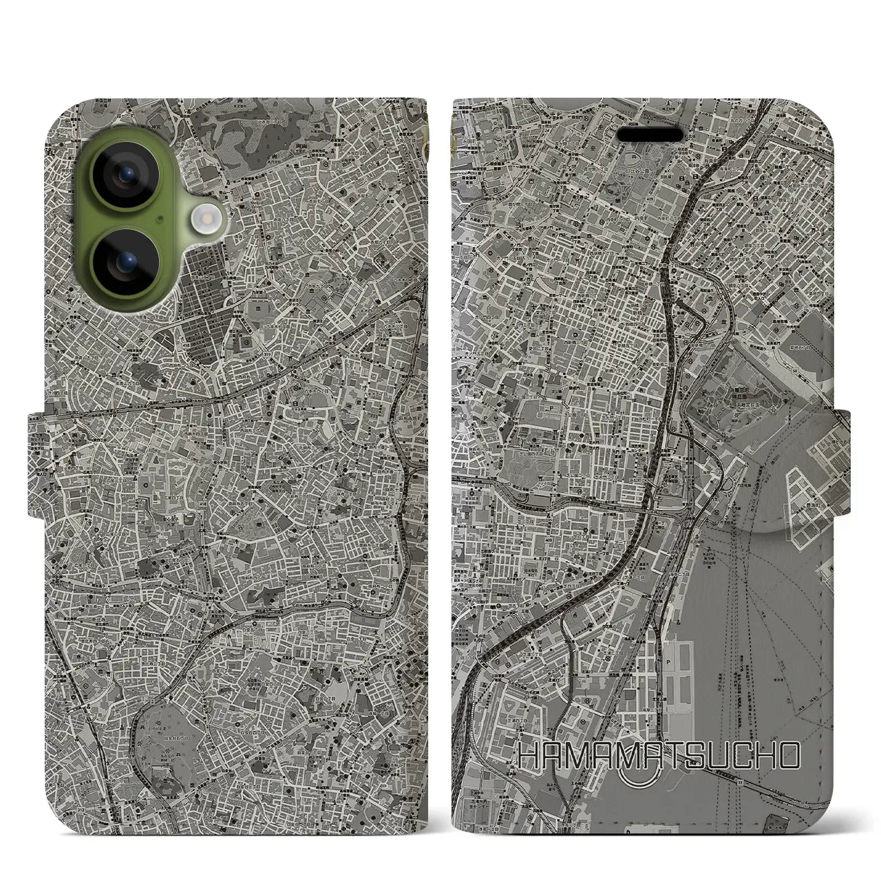 【浜松町(東京都)】地図柄iPhoneケース(手帳タイプ)