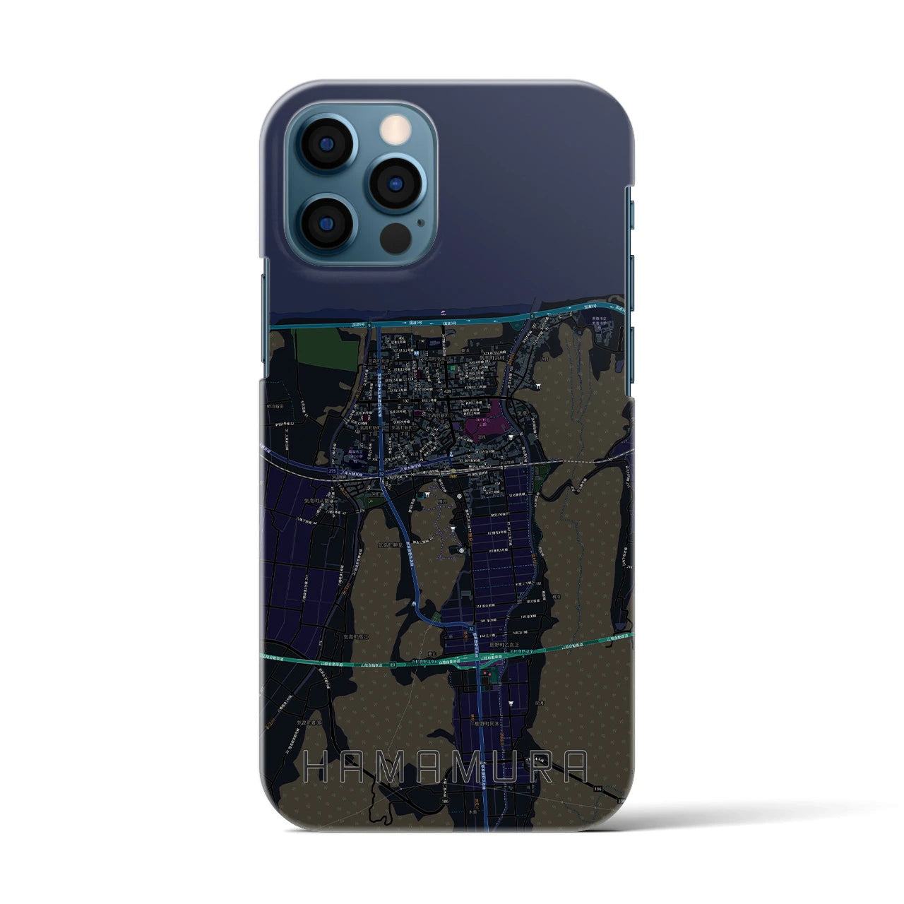 【浜村(鳥取県)】地図柄iPhoneケース(バックカバータイプ)