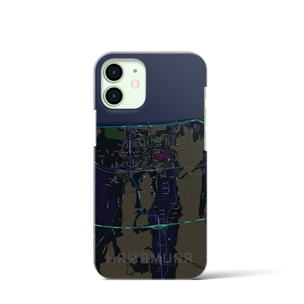 【浜村(鳥取県)】地図柄iPhoneケース(バックカバータイプ)
