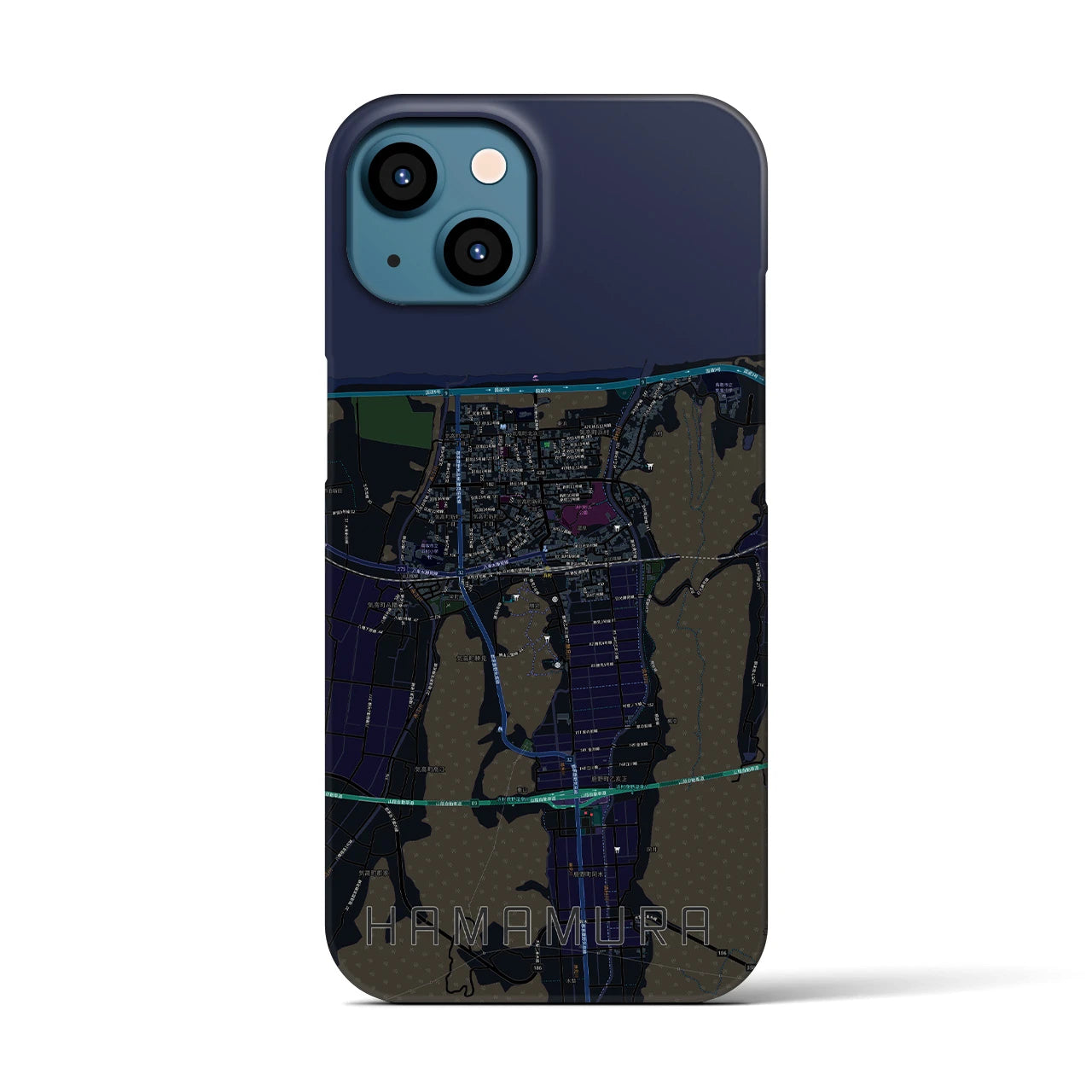 【浜村(鳥取県)】地図柄iPhoneケース(バックカバータイプ)