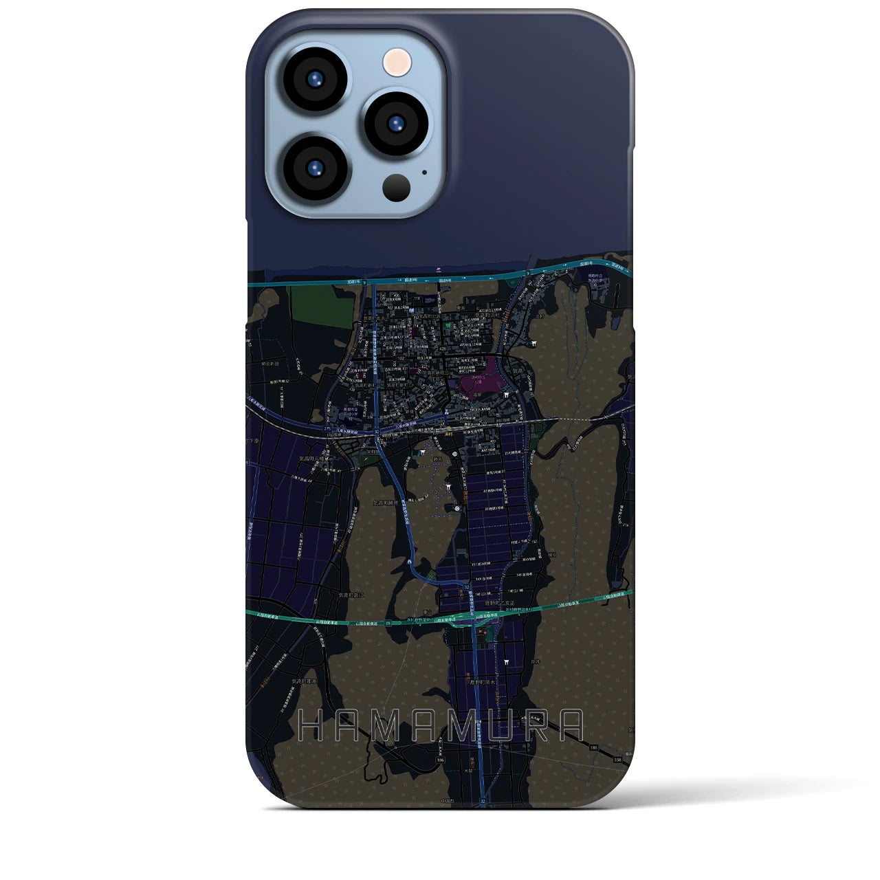 【浜村(鳥取県)】地図柄iPhoneケース(バックカバータイプ)