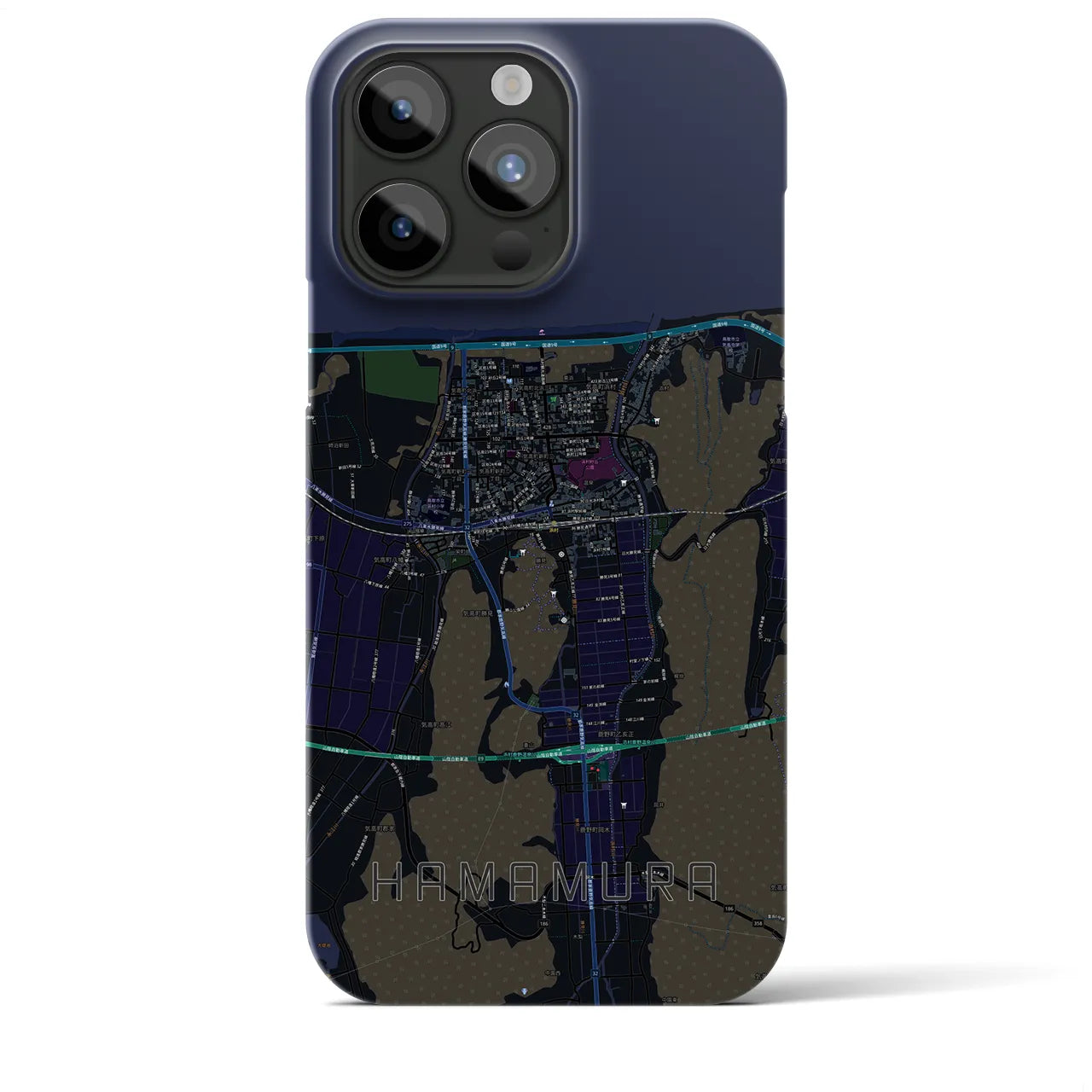 【浜村(鳥取県)】地図柄iPhoneケース(バックカバータイプ)