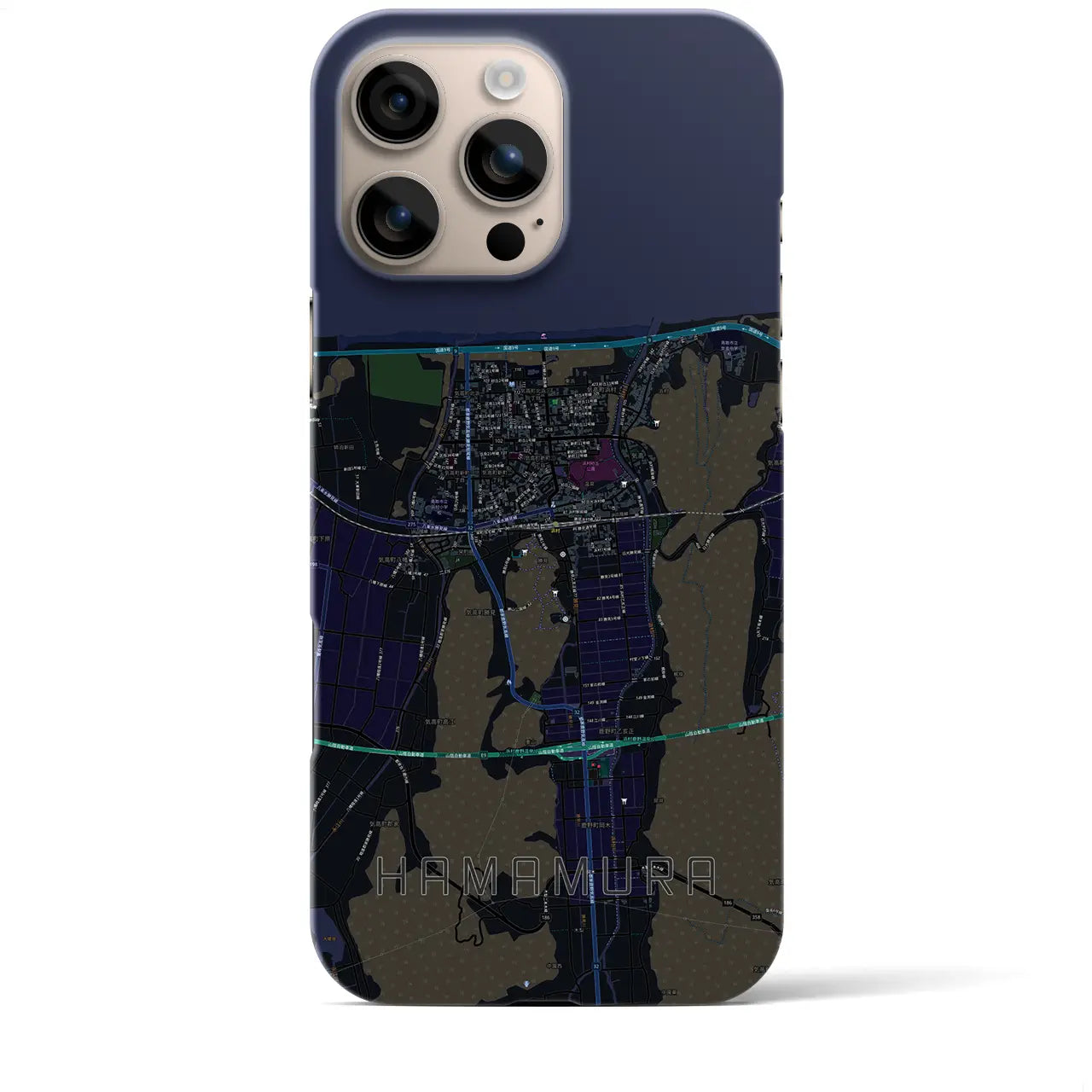 【浜村(鳥取県)】地図柄iPhoneケース(バックカバータイプ)