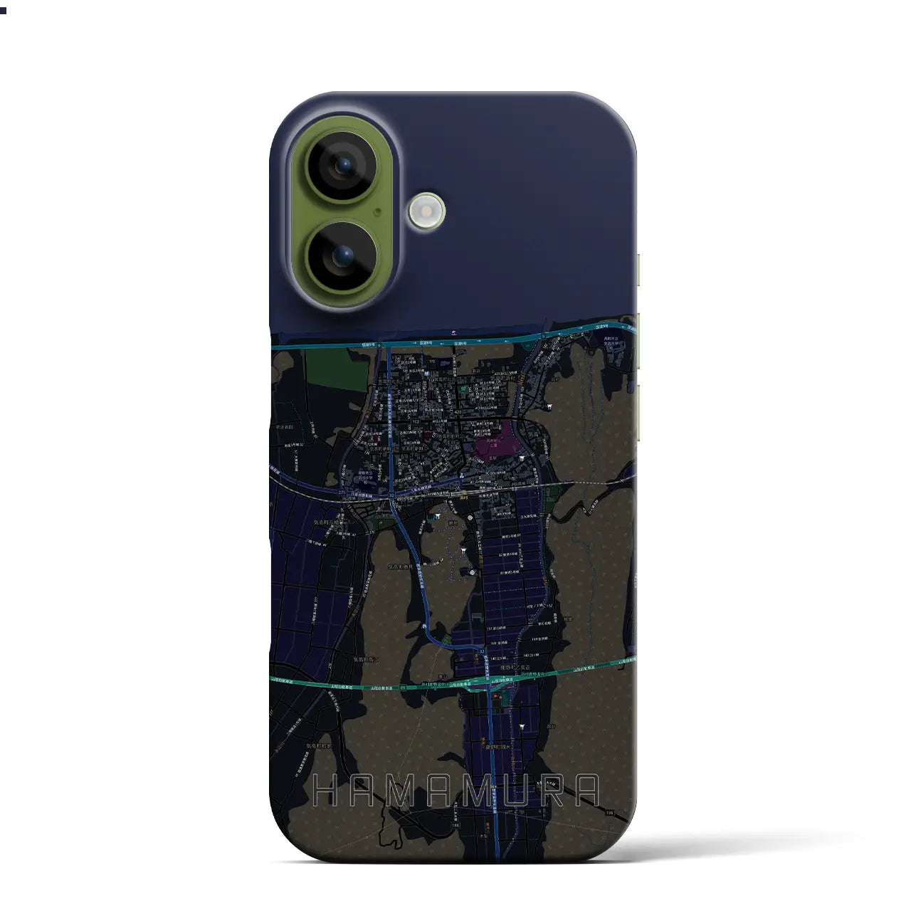 【浜村(鳥取県)】地図柄iPhoneケース(バックカバータイプ)