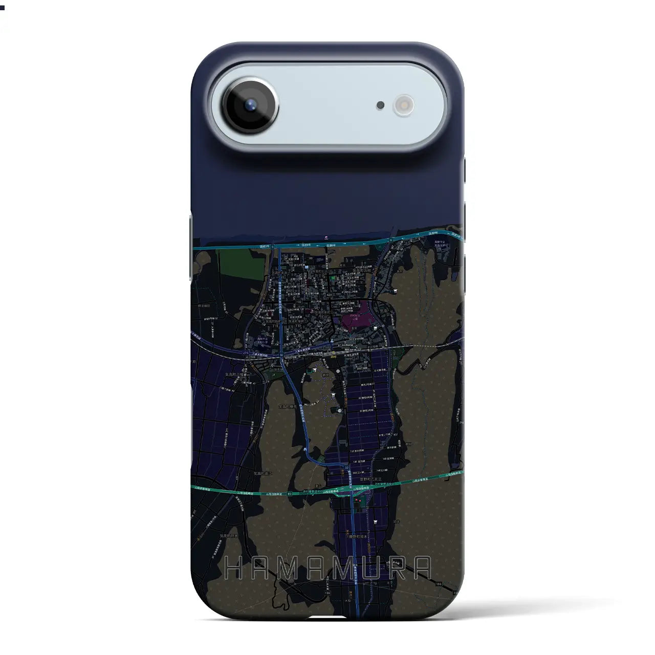 【浜村(鳥取県)】地図柄iPhoneケース(バックカバータイプ)