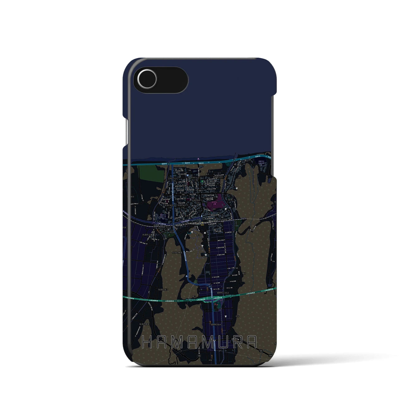 【浜村(鳥取県)】地図柄iPhoneケース(バックカバータイプ)