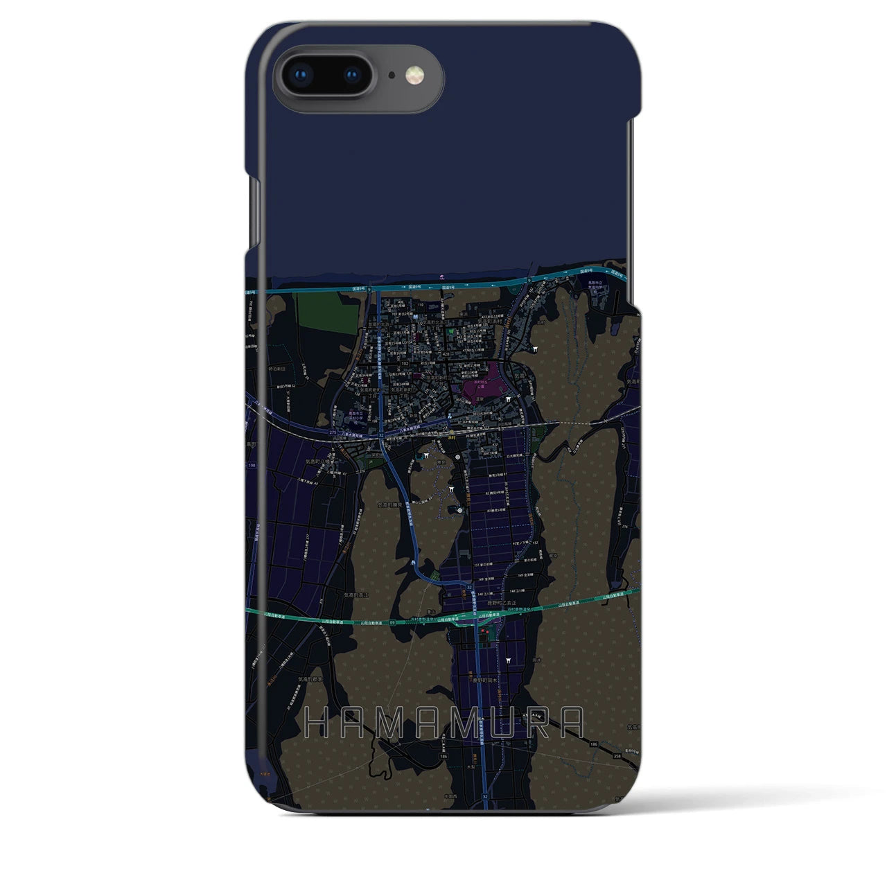 【浜村(鳥取県)】地図柄iPhoneケース(バックカバータイプ)