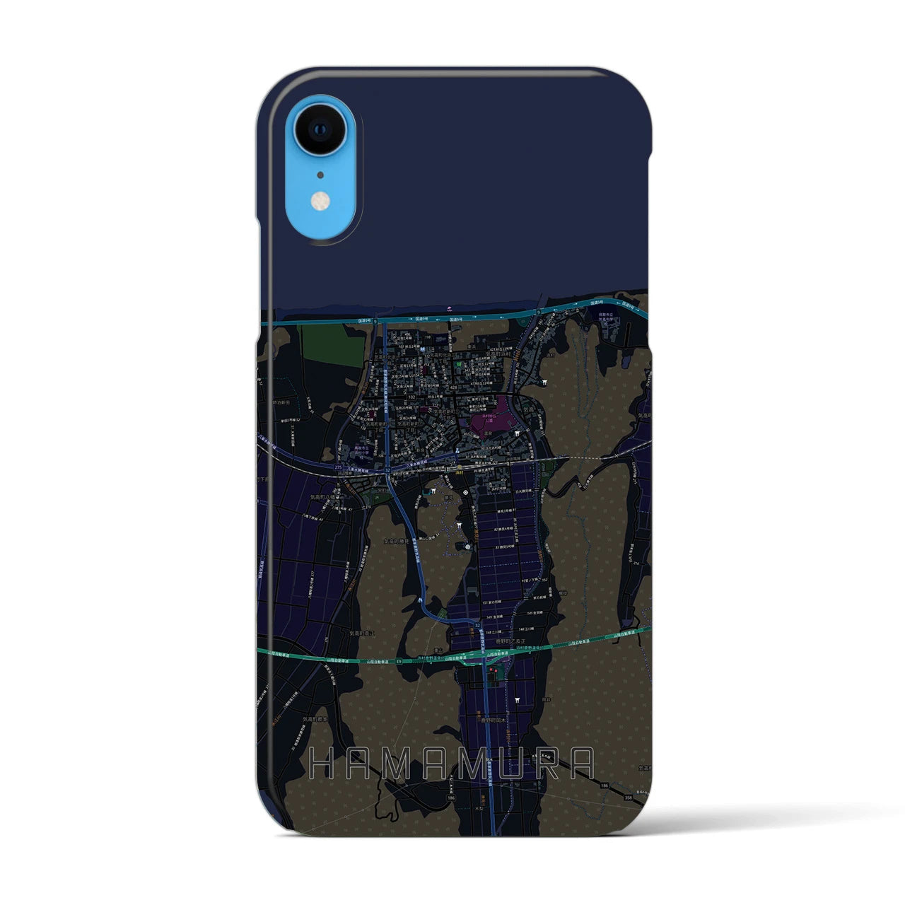 【浜村(鳥取県)】地図柄iPhoneケース(バックカバータイプ)