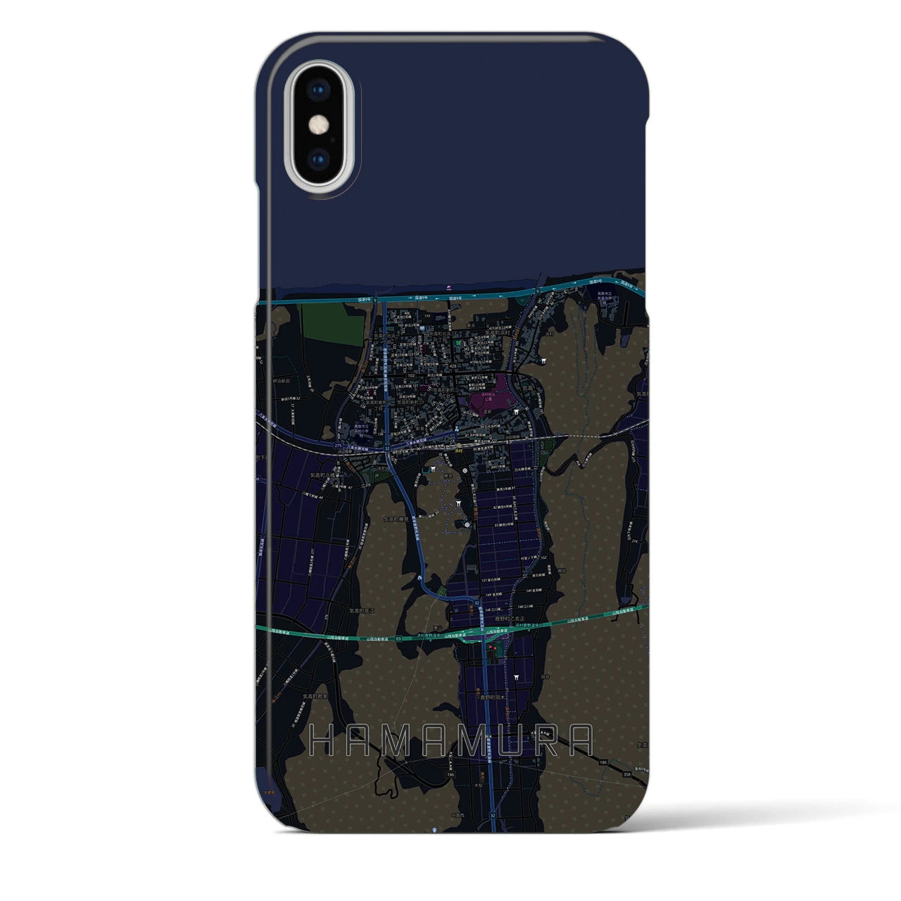 【浜村(鳥取県)】地図柄iPhoneケース(バックカバータイプ)