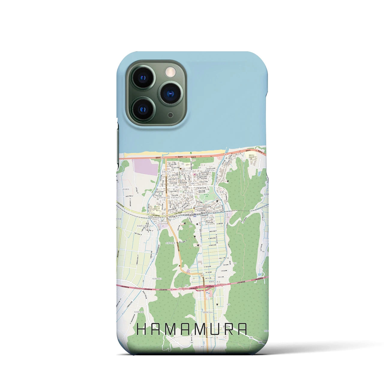 【浜村(鳥取県)】地図柄iPhoneケース(バックカバータイプ)