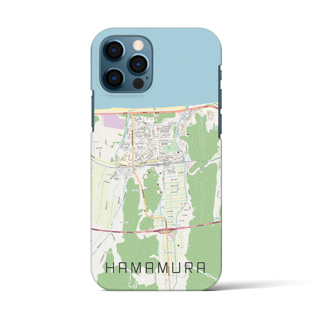 【浜村(鳥取県)】地図柄iPhoneケース(バックカバータイプ)