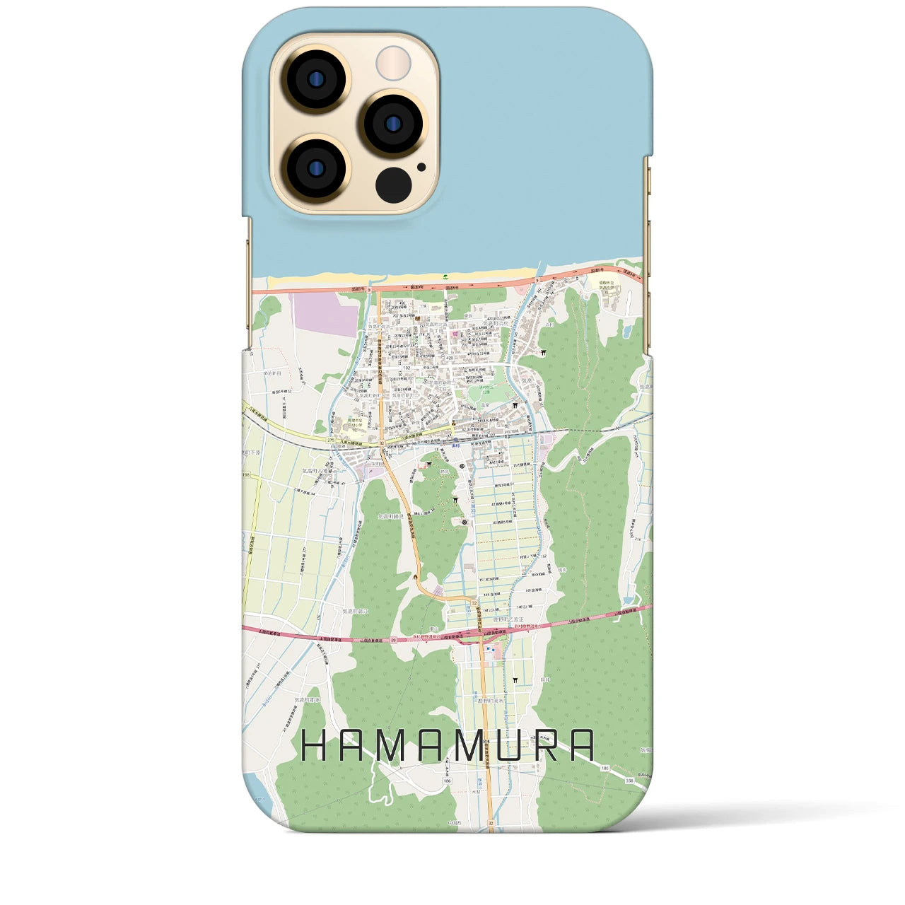 【浜村(鳥取県)】地図柄iPhoneケース(バックカバータイプ)