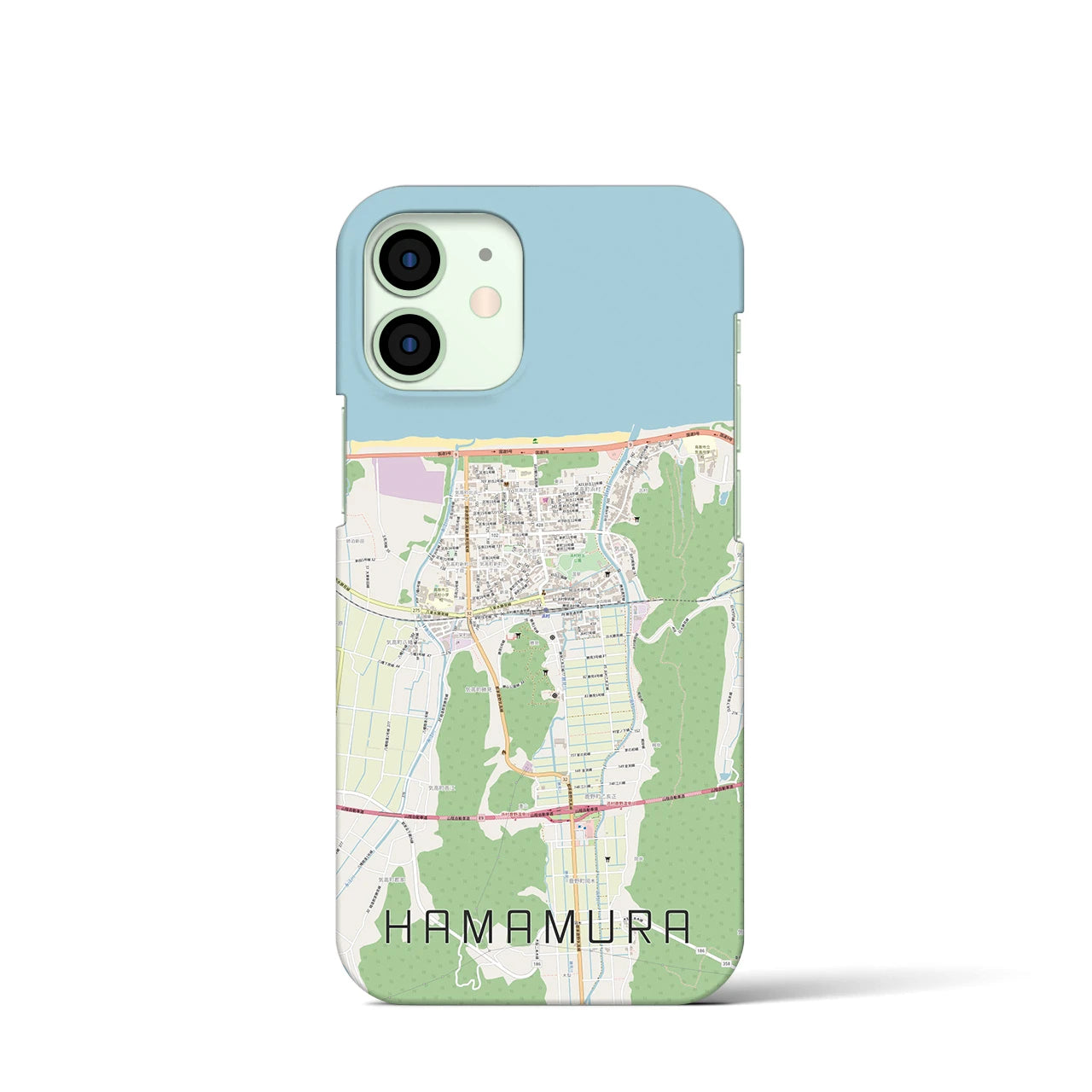 【浜村(鳥取県)】地図柄iPhoneケース(バックカバータイプ)