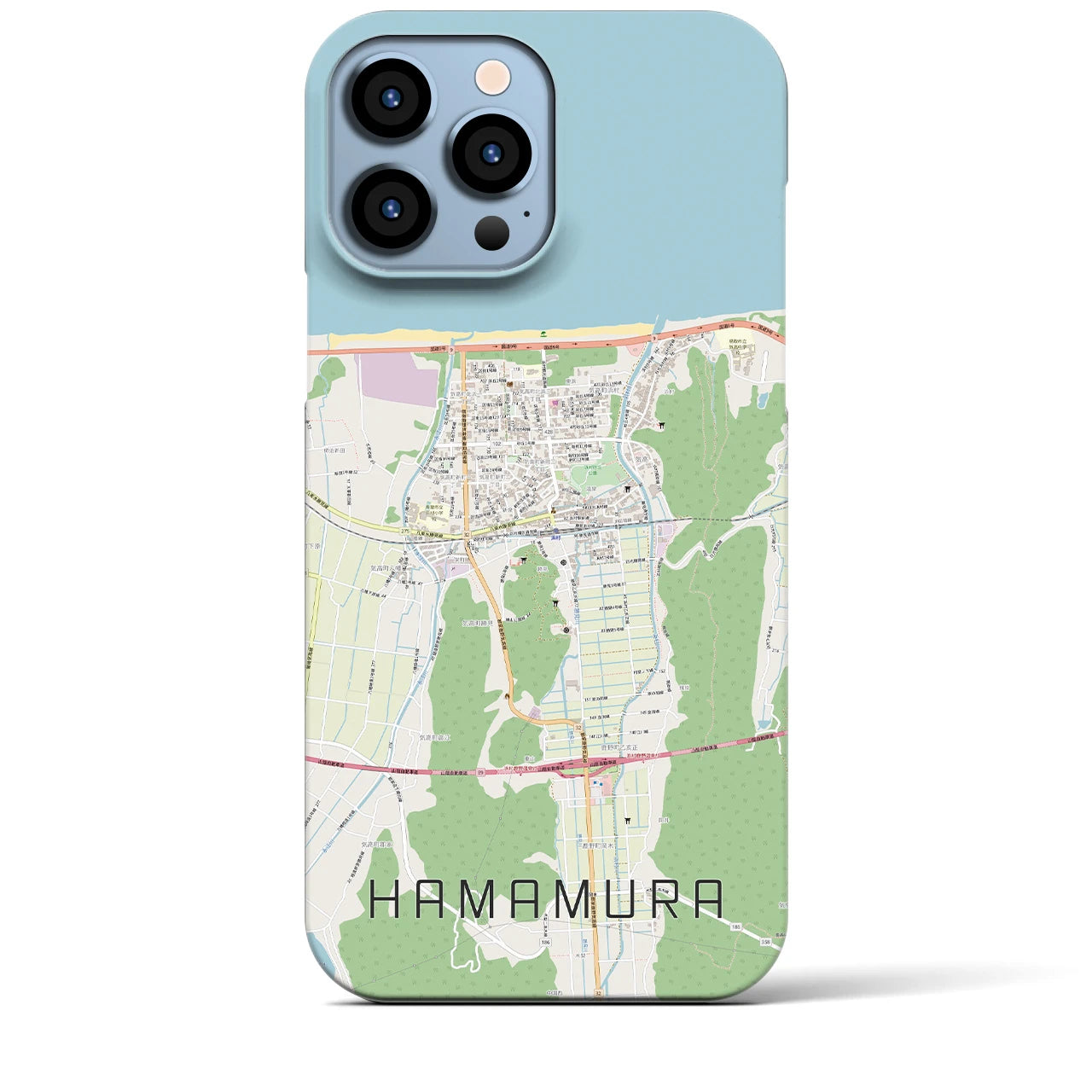 【浜村(鳥取県)】地図柄iPhoneケース(バックカバータイプ)
