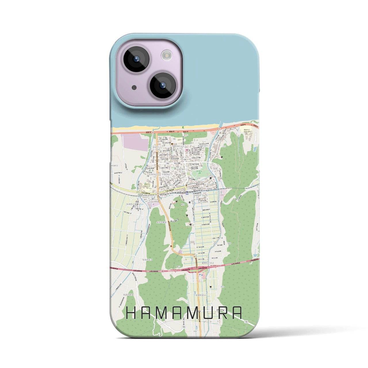 【浜村(鳥取県)】地図柄iPhoneケース(バックカバータイプ)