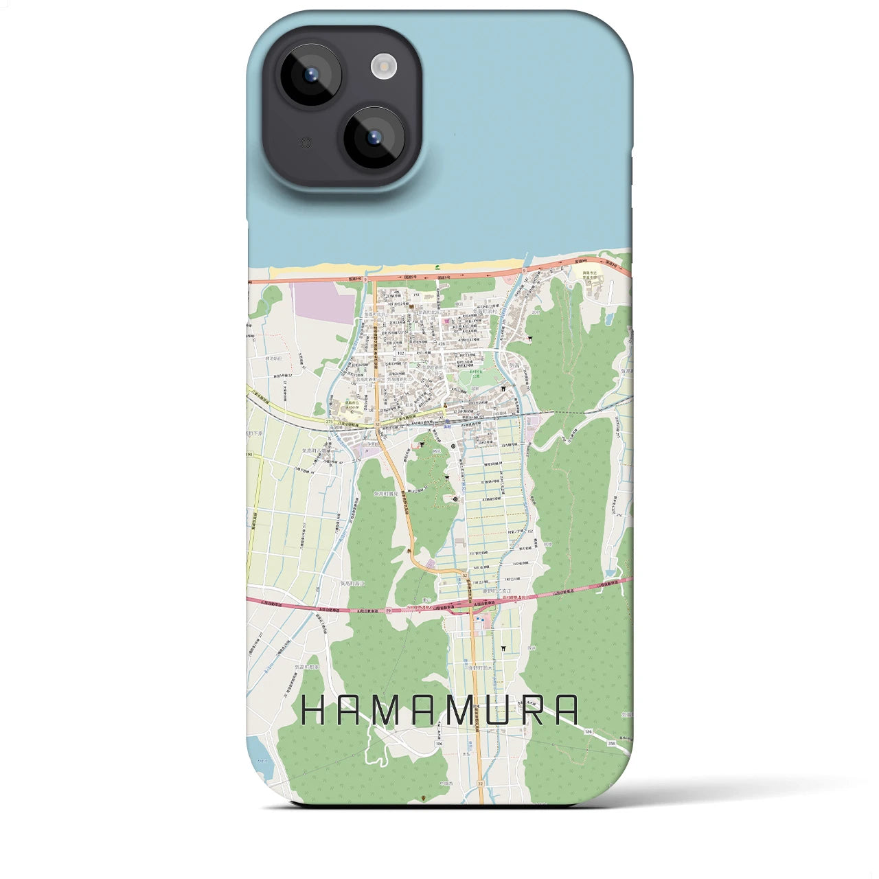 【浜村(鳥取県)】地図柄iPhoneケース(バックカバータイプ)