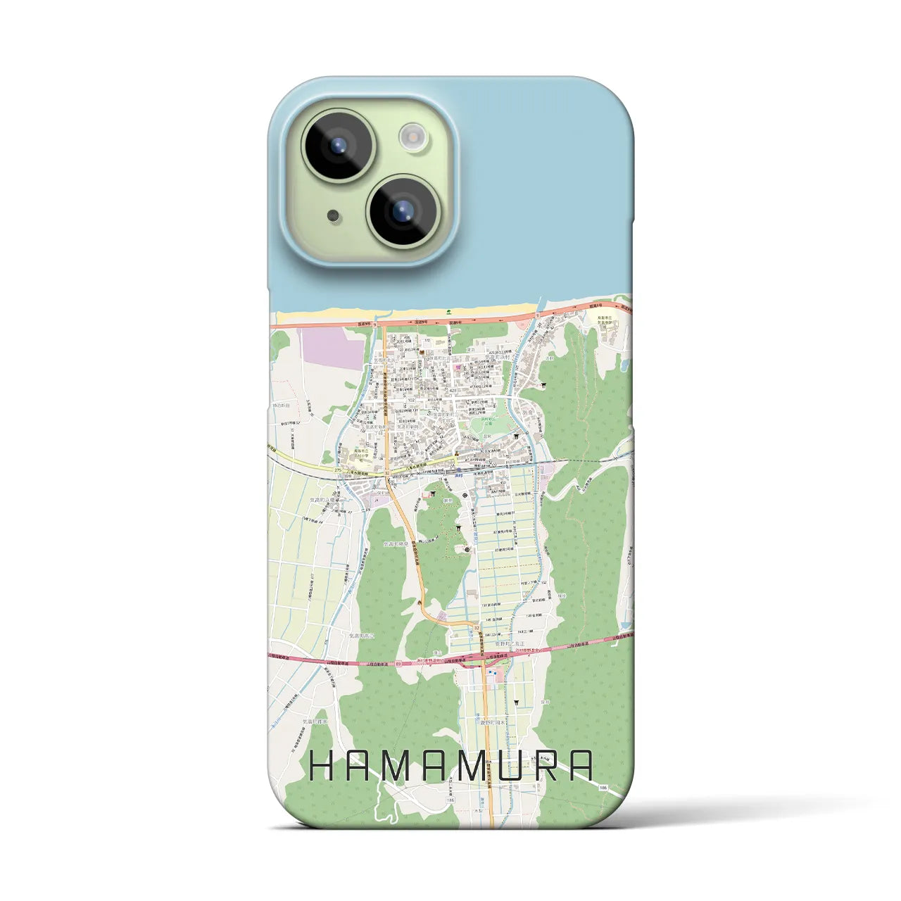 【浜村(鳥取県)】地図柄iPhoneケース(バックカバータイプ)