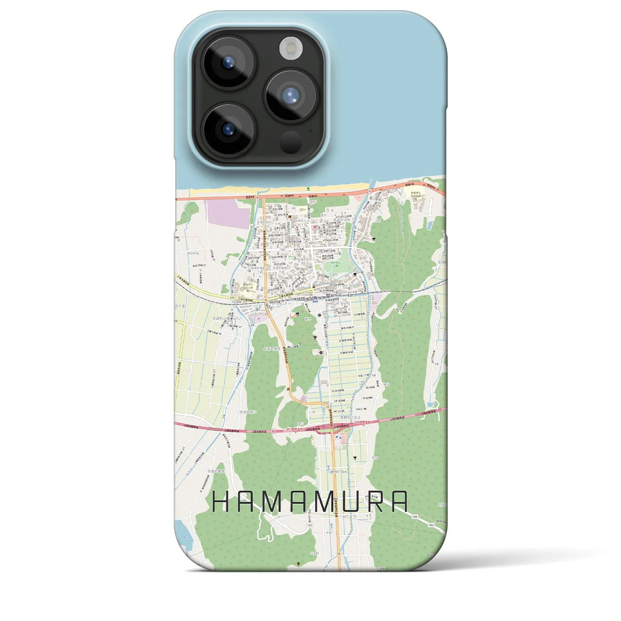 【浜村(鳥取県)】地図柄iPhoneケース(バックカバータイプ)
