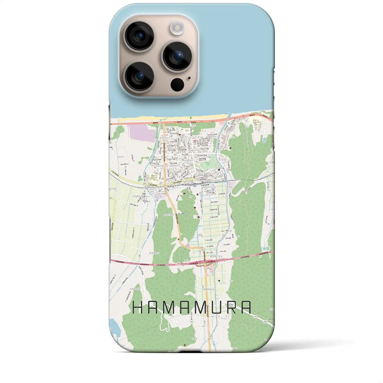 【浜村(鳥取県)】地図柄iPhoneケース(バックカバータイプ)