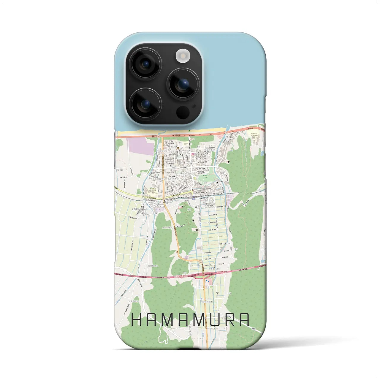 【浜村(鳥取県)】地図柄iPhoneケース(バックカバータイプ)