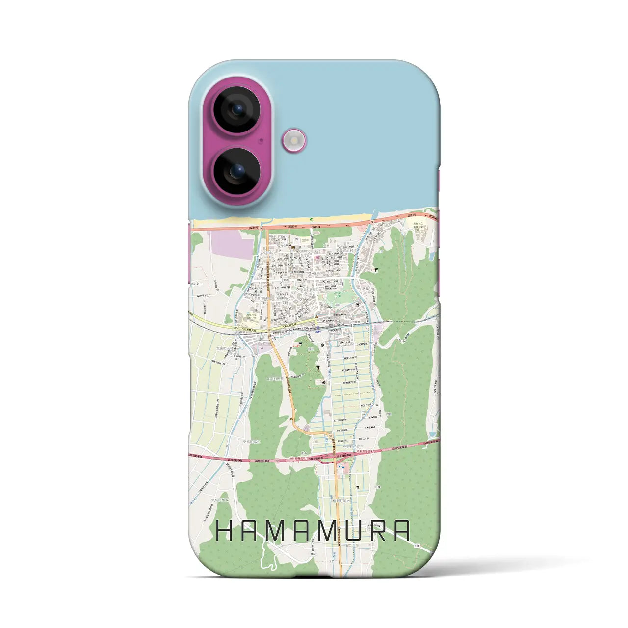 【浜村(鳥取県)】地図柄iPhoneケース(バックカバータイプ)
