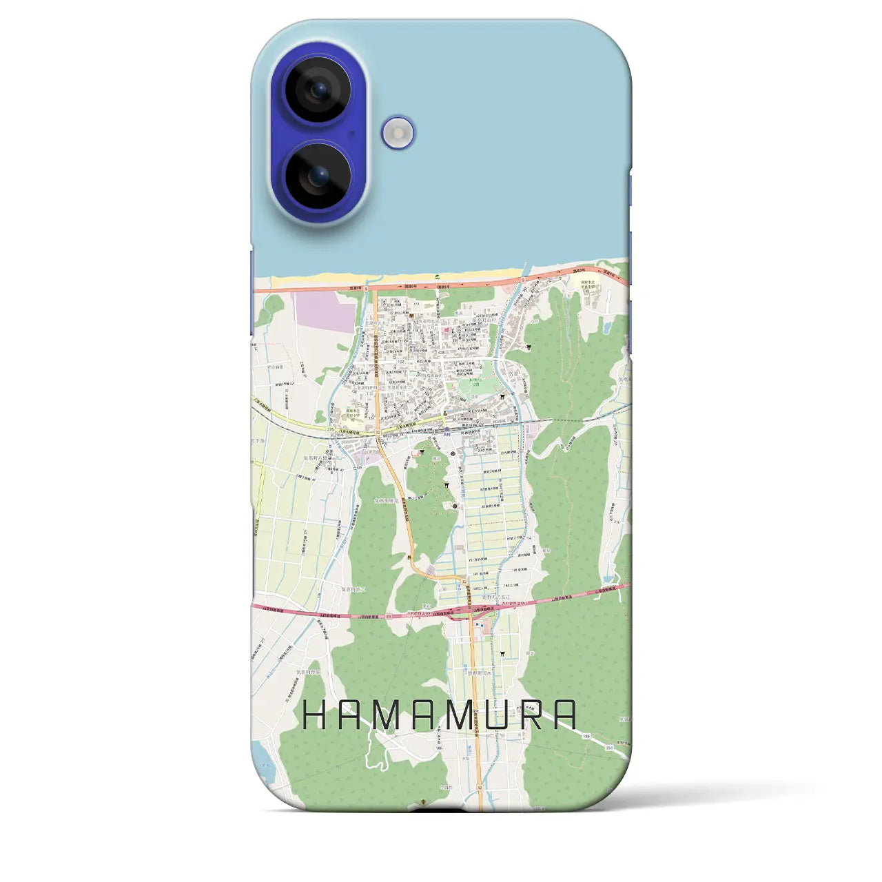 【浜村(鳥取県)】地図柄iPhoneケース(バックカバータイプ)