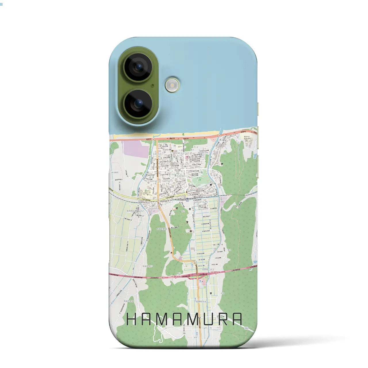 【浜村(鳥取県)】地図柄iPhoneケース(バックカバータイプ)ナチュラル・iPhone 17 Pro Max 用