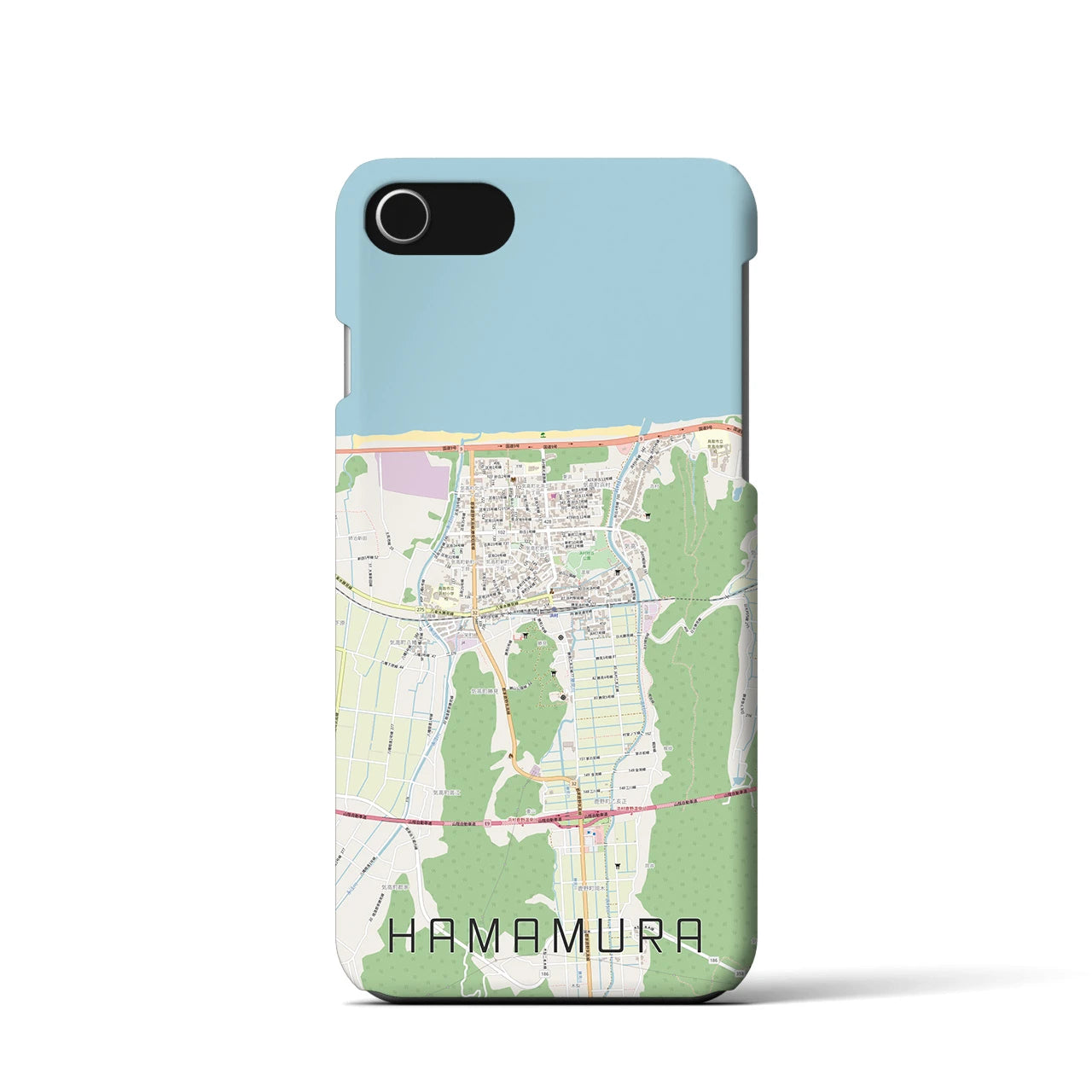 【浜村(鳥取県)】地図柄iPhoneケース(バックカバータイプ)