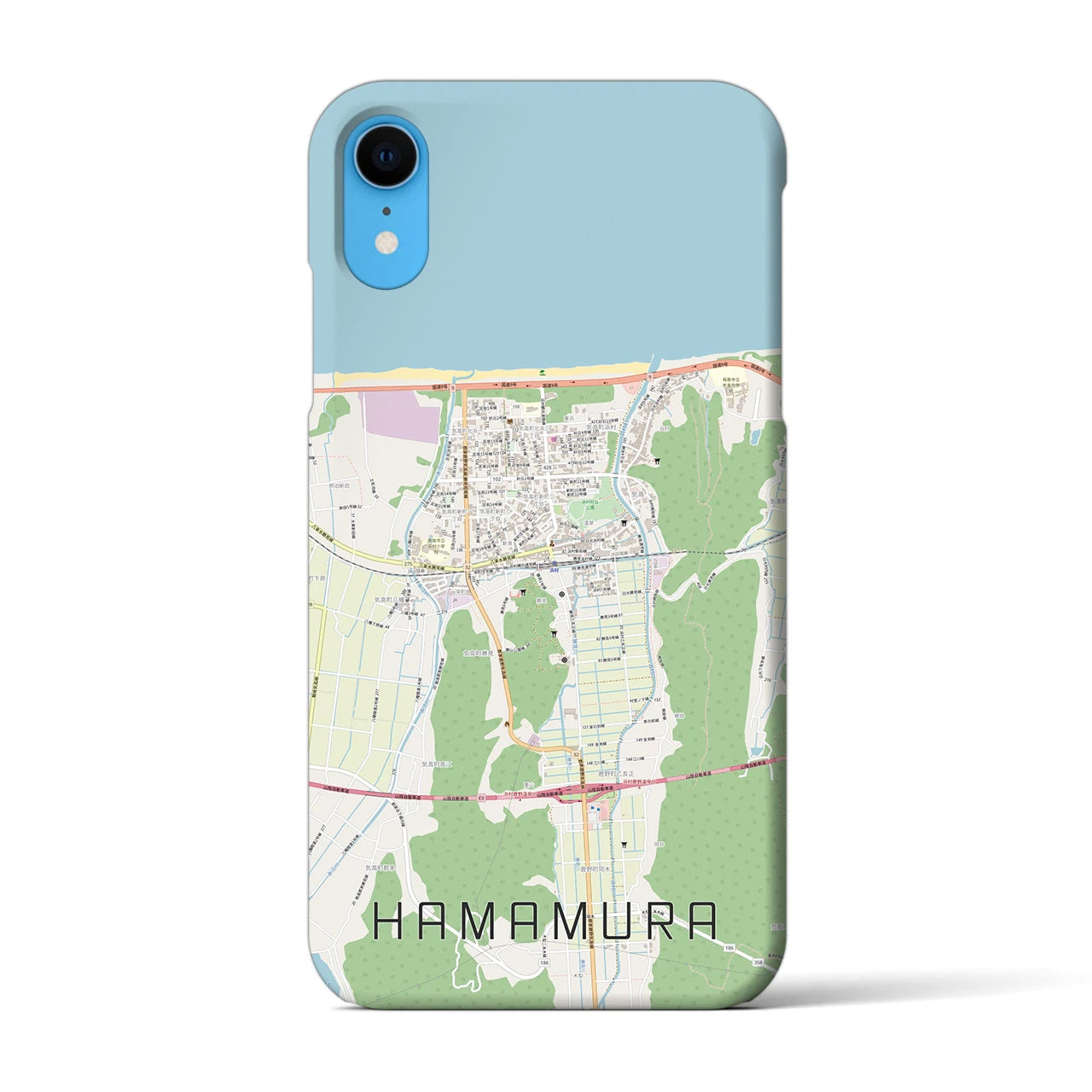 【浜村(鳥取県)】地図柄iPhoneケース(バックカバータイプ)