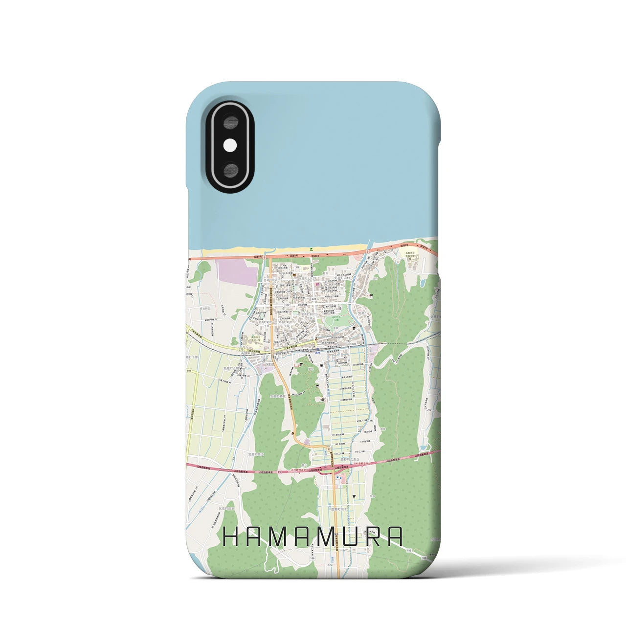 【浜村(鳥取県)】地図柄iPhoneケース(バックカバータイプ)