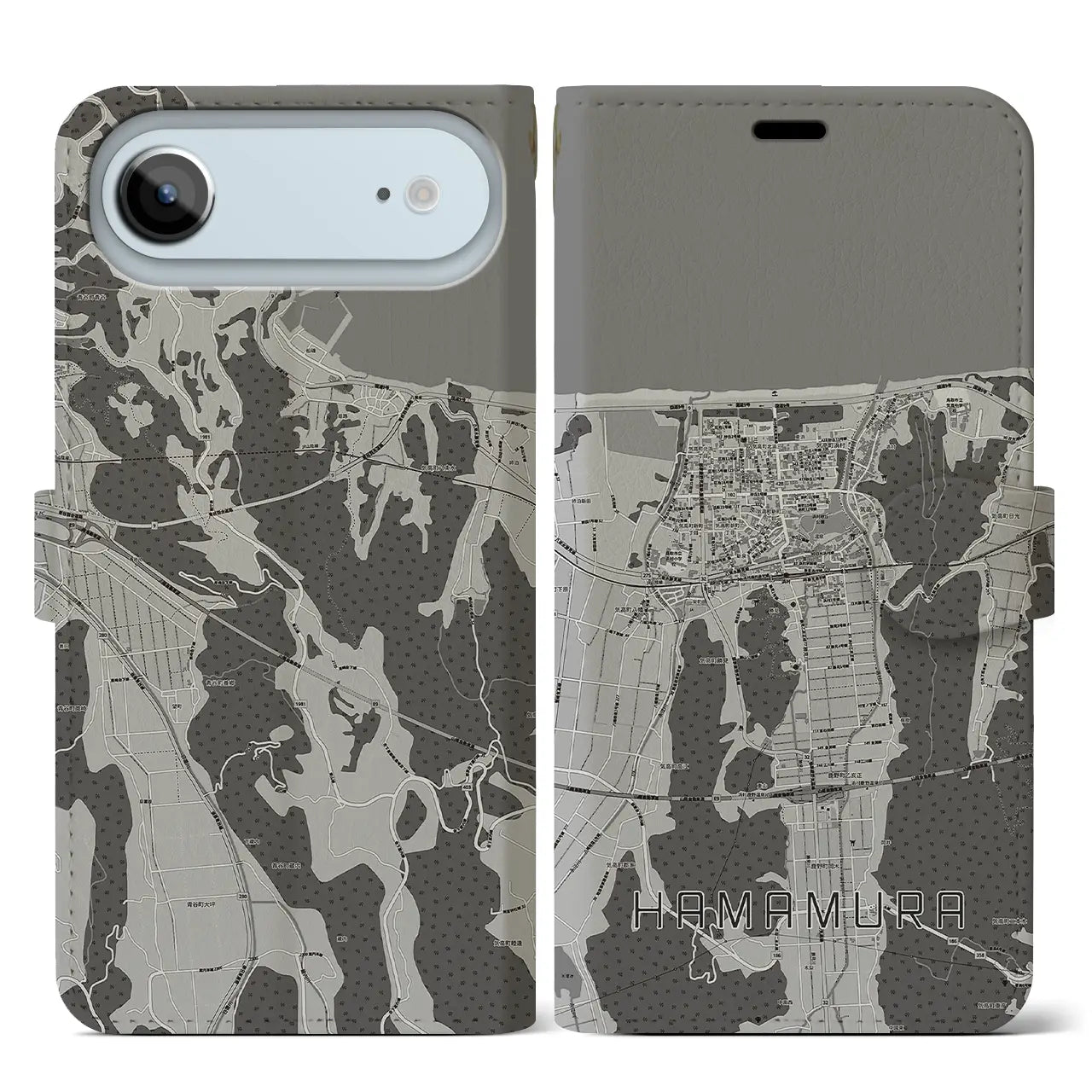 【浜村(鳥取県)】地図柄iPhoneケース(手帳タイプ)