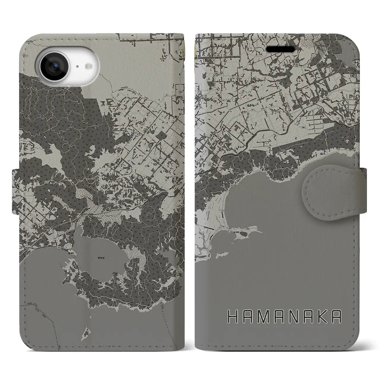 【浜中(北海道)】地図柄iPhoneケース(手帳タイプ)