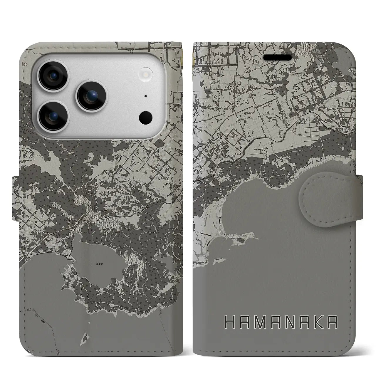 【浜中(北海道)】地図柄iPhoneケース(手帳タイプ)