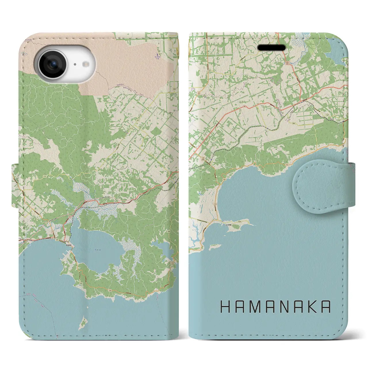 【浜中(北海道)】地図柄iPhoneケース(手帳タイプ)