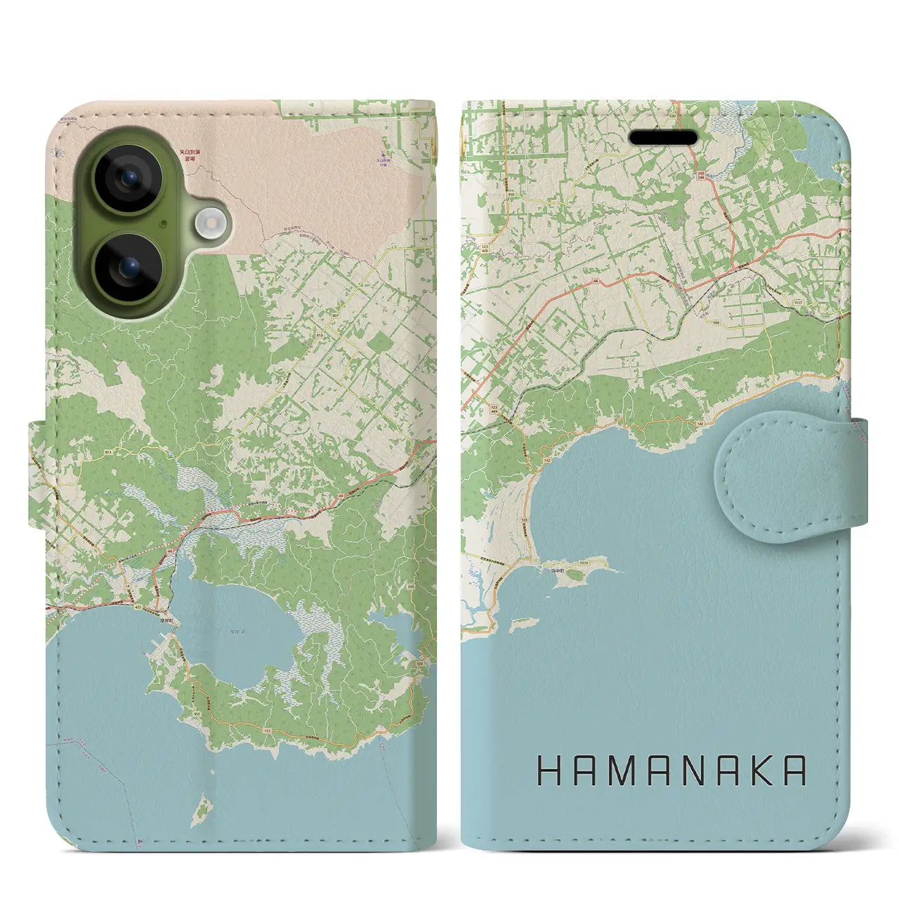【浜中(北海道)】地図柄iPhoneケース(手帳タイプ)