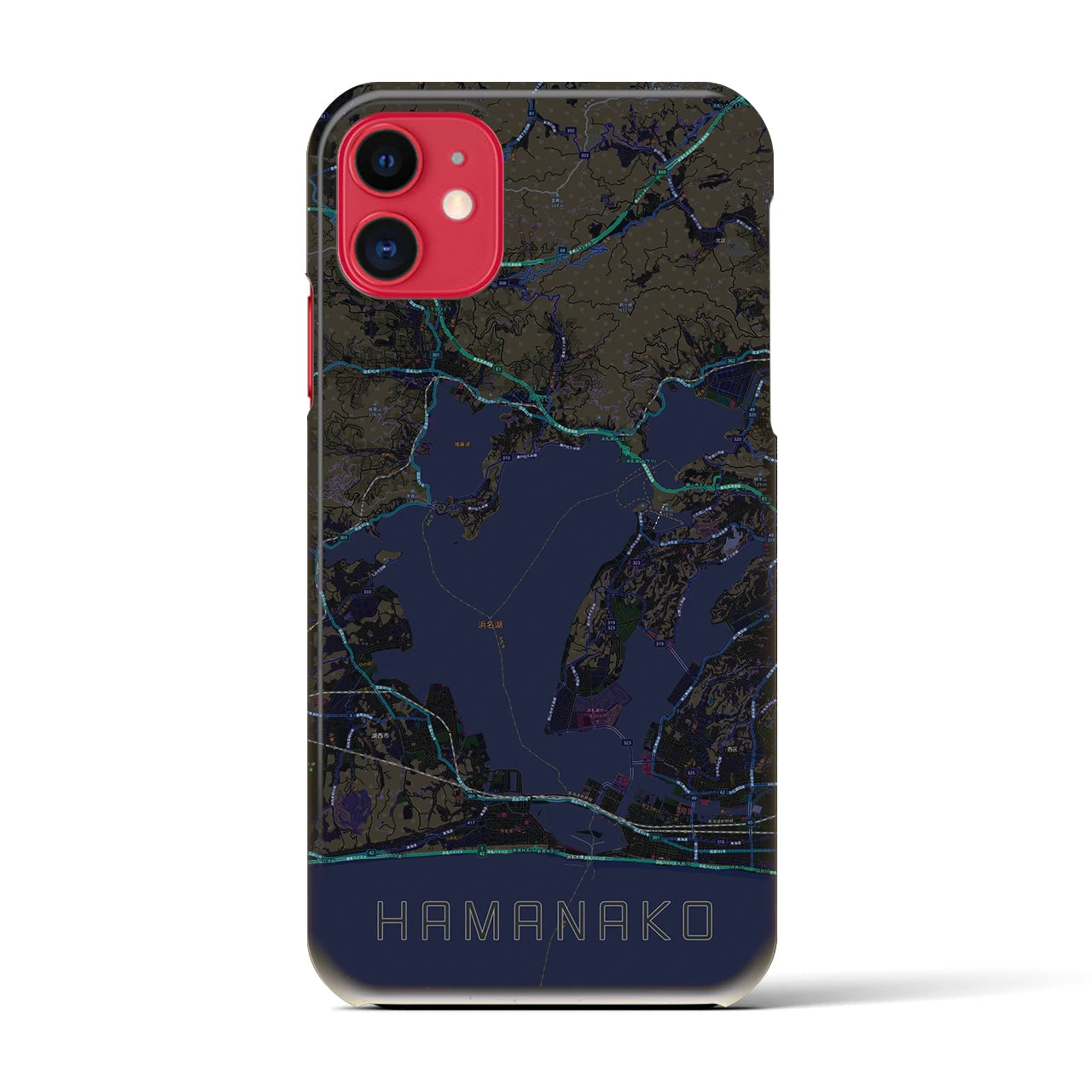 【浜名湖(静岡県)】地図柄iPhoneケース(バックカバータイプ)